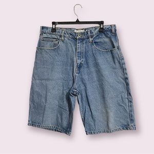 Vintage Canyon River Blues Relaxed Light Wash Denim Jean Bermuda Shorts